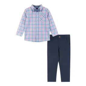 Andy & Evan - Boy's Plaid Buttondown & Pants Set