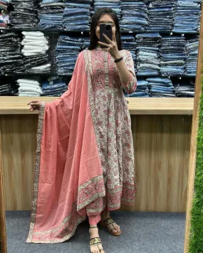 Beautiful Designer Summer Special Soft Anarkali Cotton Salwar Suit