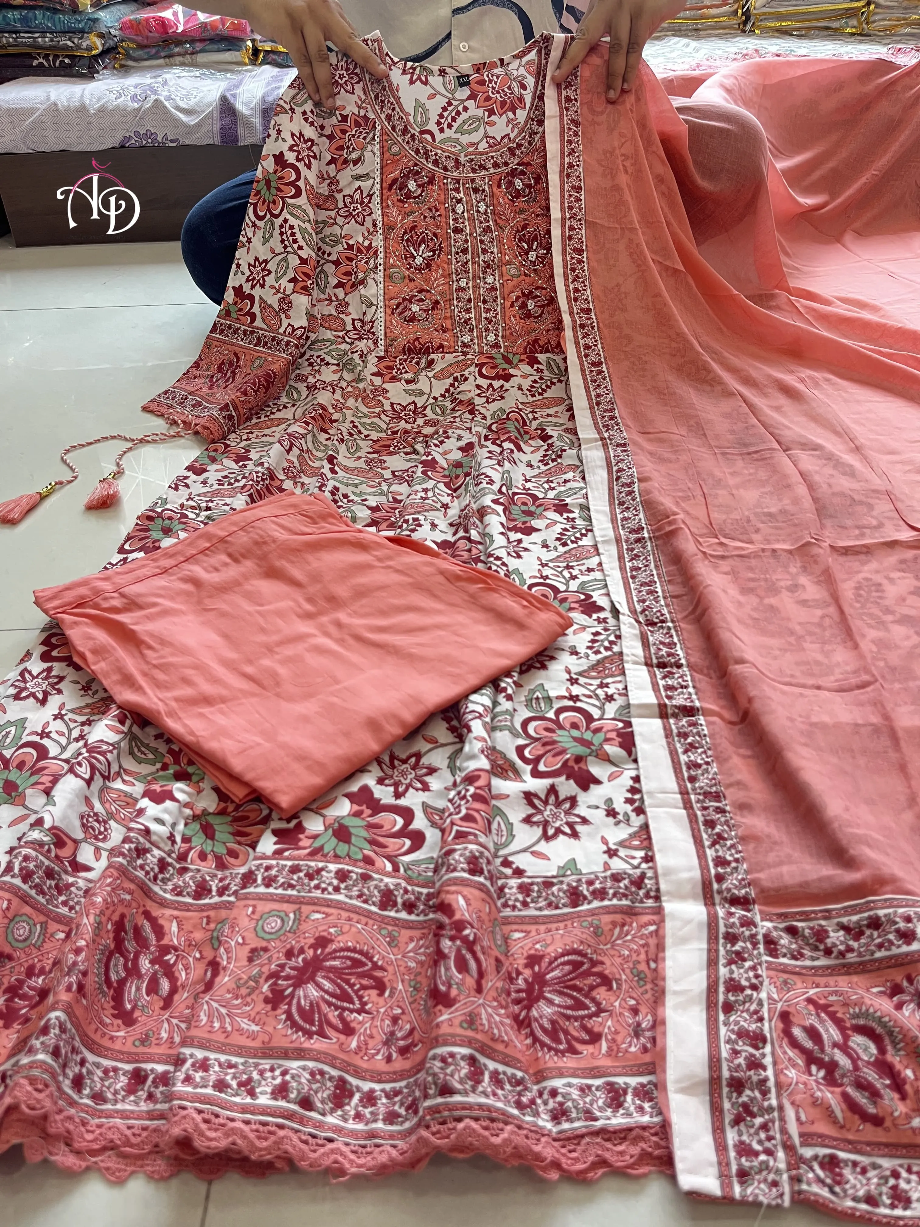 Beautiful Designer Summer Special Soft Anarkali Cotton Salwar Suit