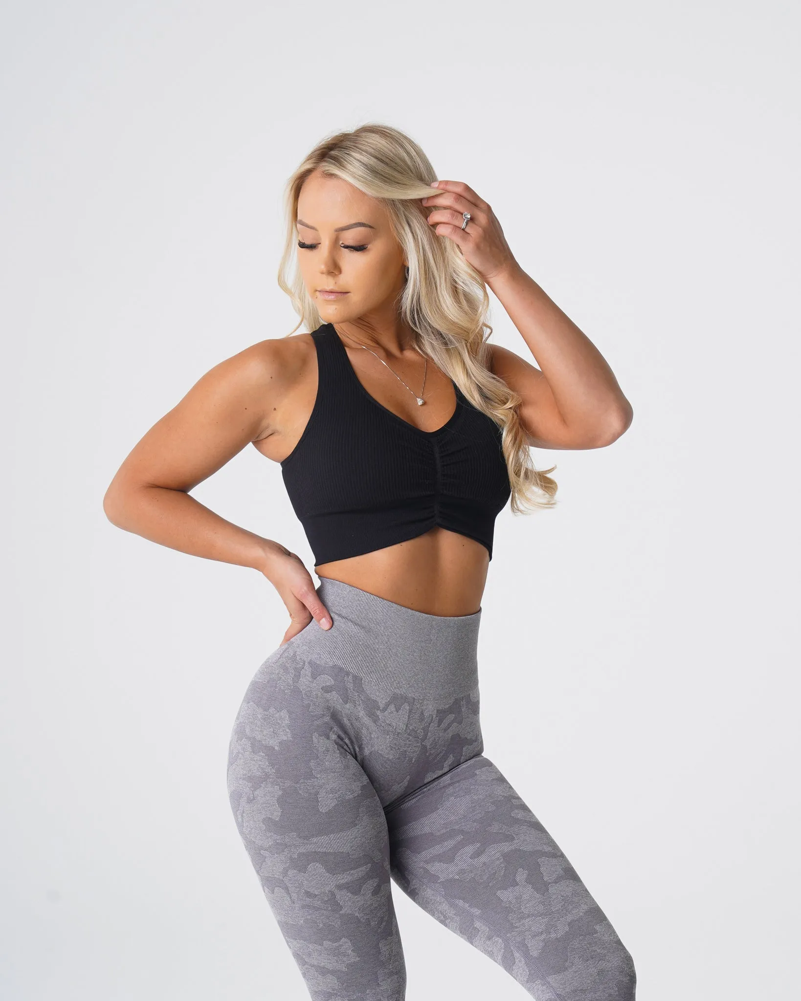 Black Cinched Seamless Bra
