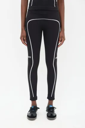 Black Knit Off Stamp Seamless Legging