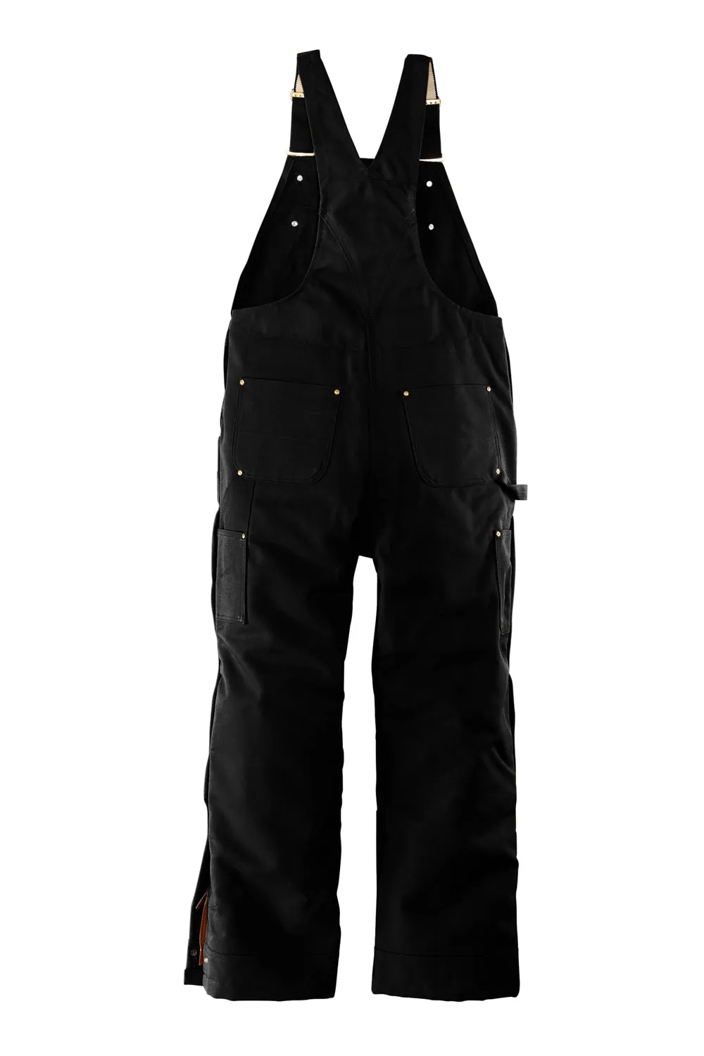 Carhartt Mens Firm Duck Insulated Bib Overalls w/ Pockets - Black