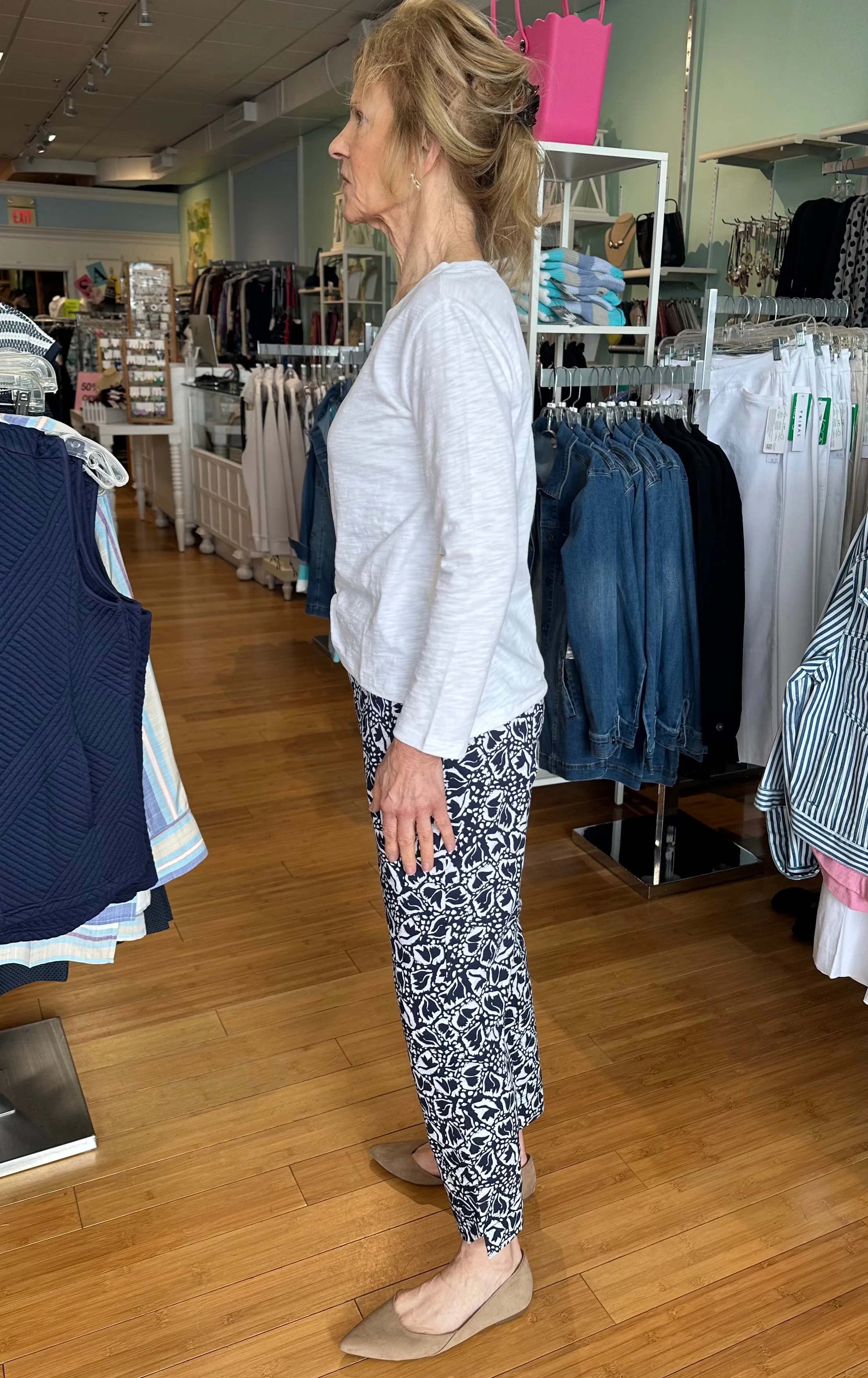 Foil Print  7/8 Trapeze Pant