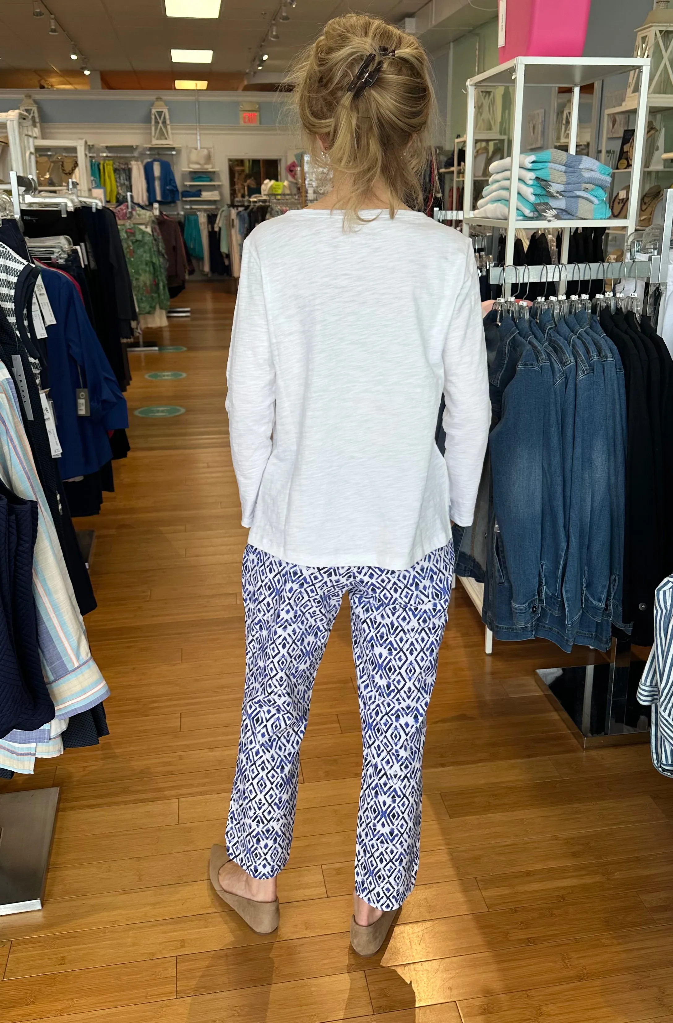 Foil Print  7/8 Trapeze Pant