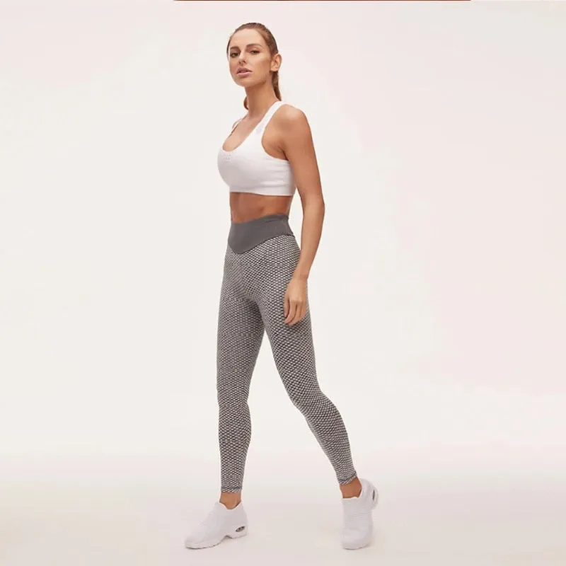 Grid Tights Yoga Pants Women Seamless High Waist Leggings Breathable Gym Fitness Push Up Clothing Girl Yoga Pant