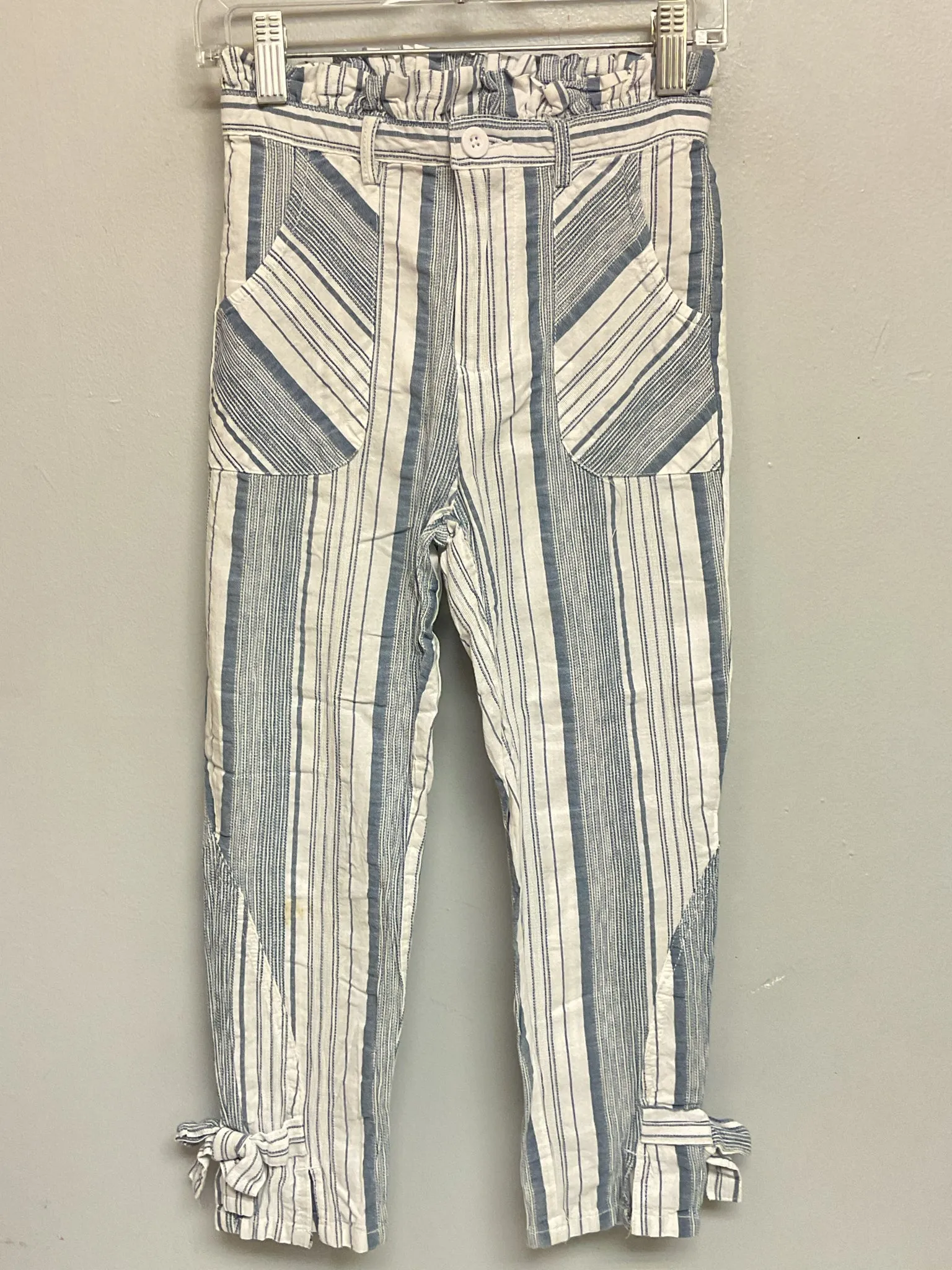 Habitual Size 7 Blue & White Pinstripe Cotton Girls Pants