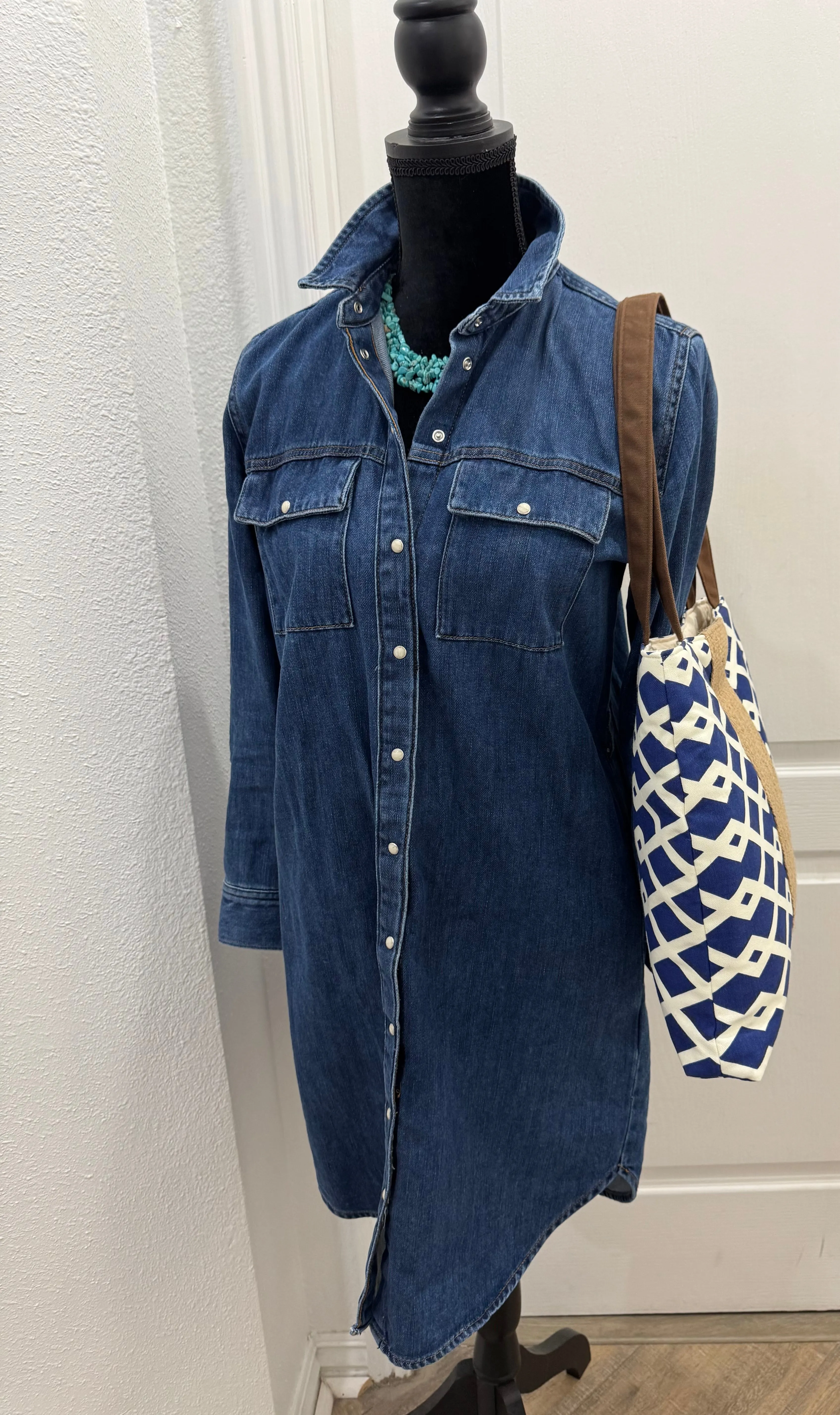 Handbag Purse Tote Bag Shoulder Tote in Navy and White with Jute Webbing