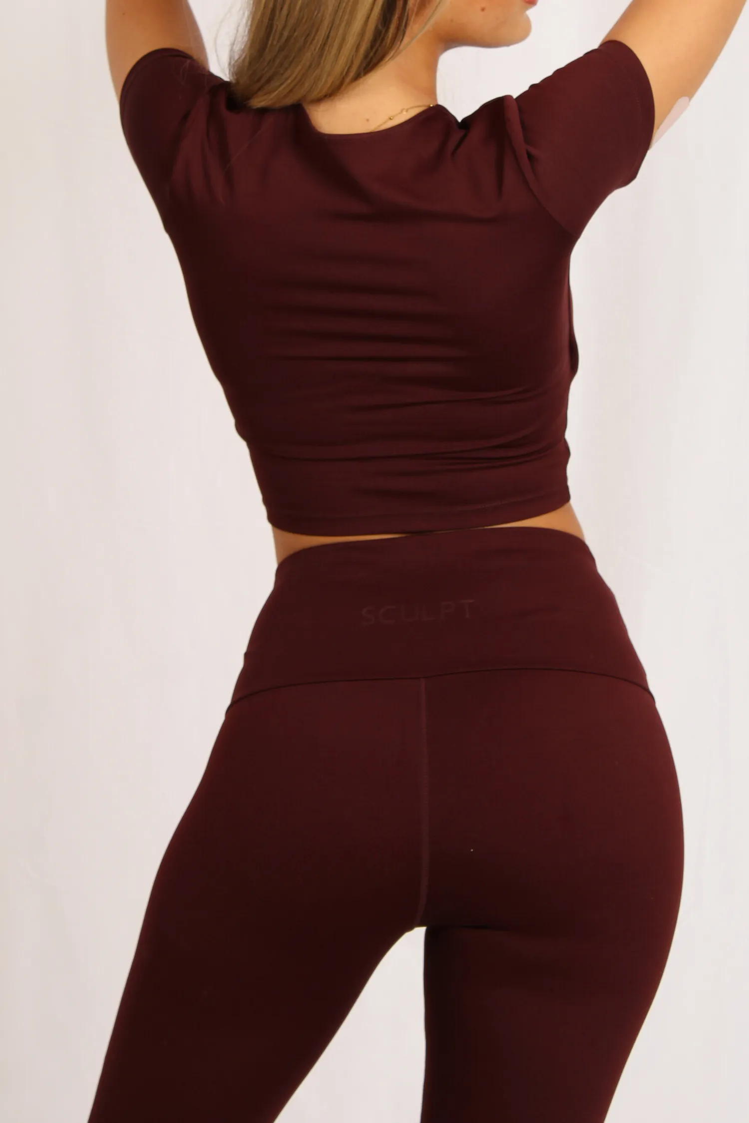 High Waisted Flares Burgundy
