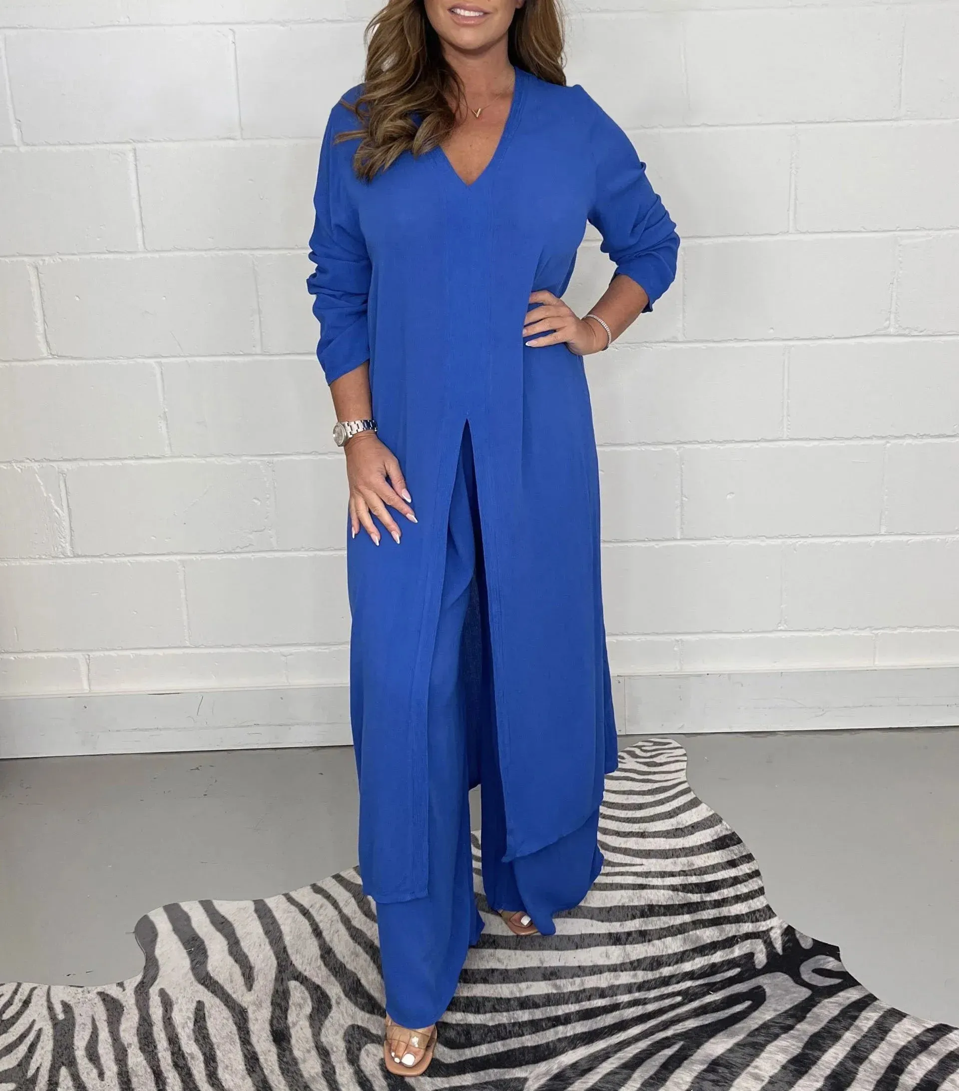 🔥🔥Hot Sale 50% OFF🔥🔥👚Two Piece Casual Long Top and Casual Trousers👜😍