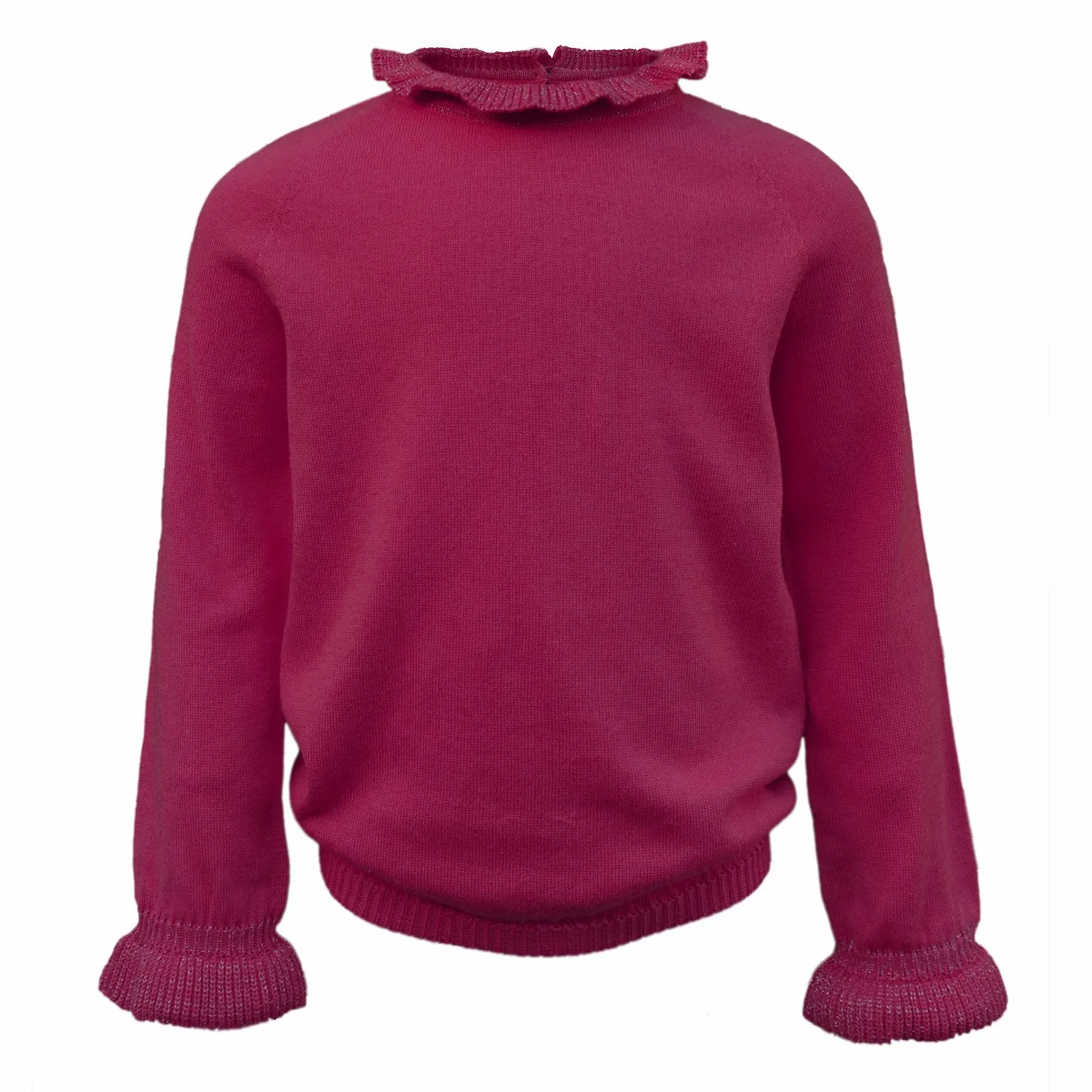 Mika Top with Frill Collar and Sleeves - Raspberry