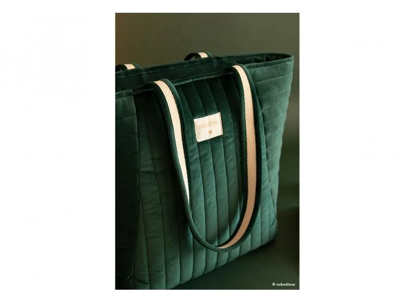 Nobodinoz Maternity Bag Savanna Velvet Jungle Green