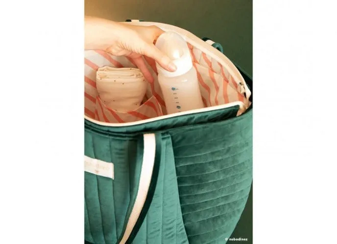Nobodinoz Maternity Bag Savanna Velvet Jungle Green