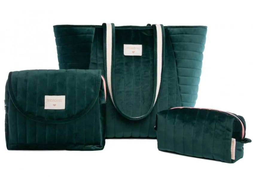 Nobodinoz Maternity Bag Savanna Velvet Jungle Green