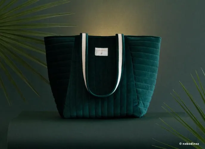Nobodinoz Maternity Bag Savanna Velvet Jungle Green