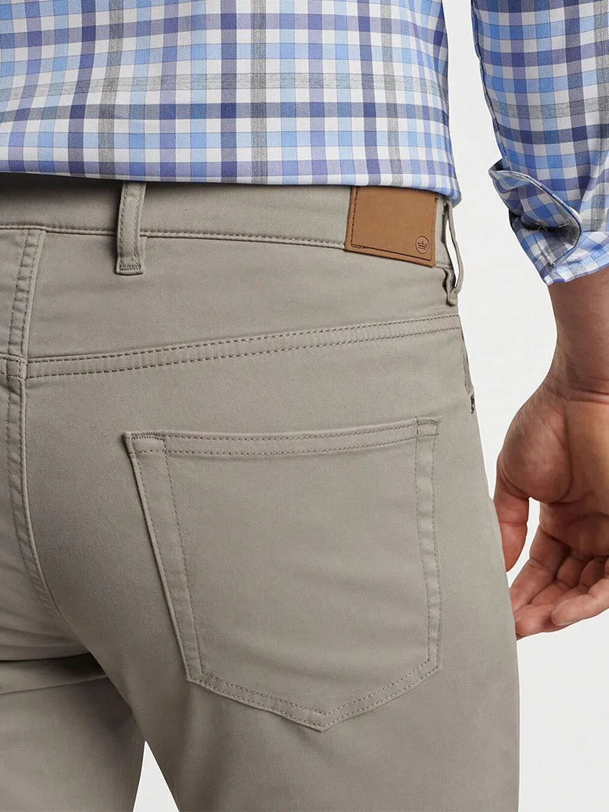 Peter Millar Signature Sateen Five-Pocket Pant in Gale Grey