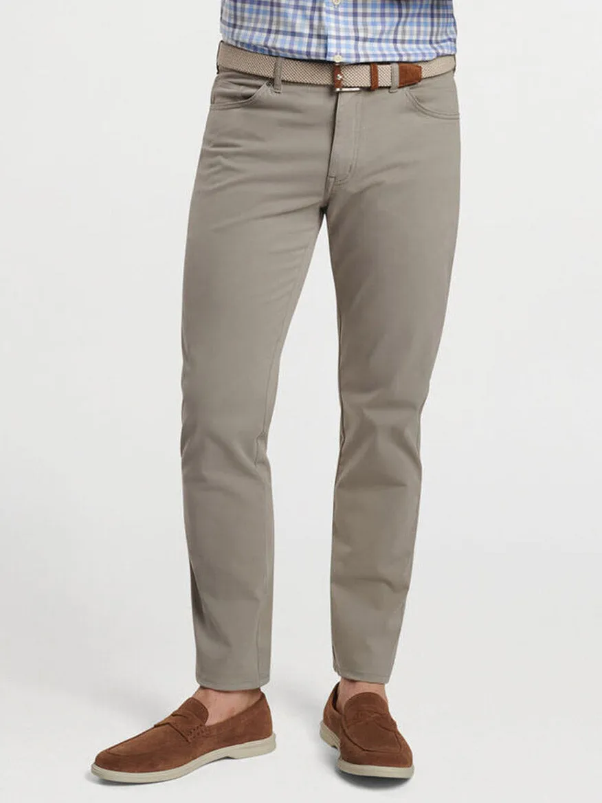 Peter Millar Signature Sateen Five-Pocket Pant in Gale Grey