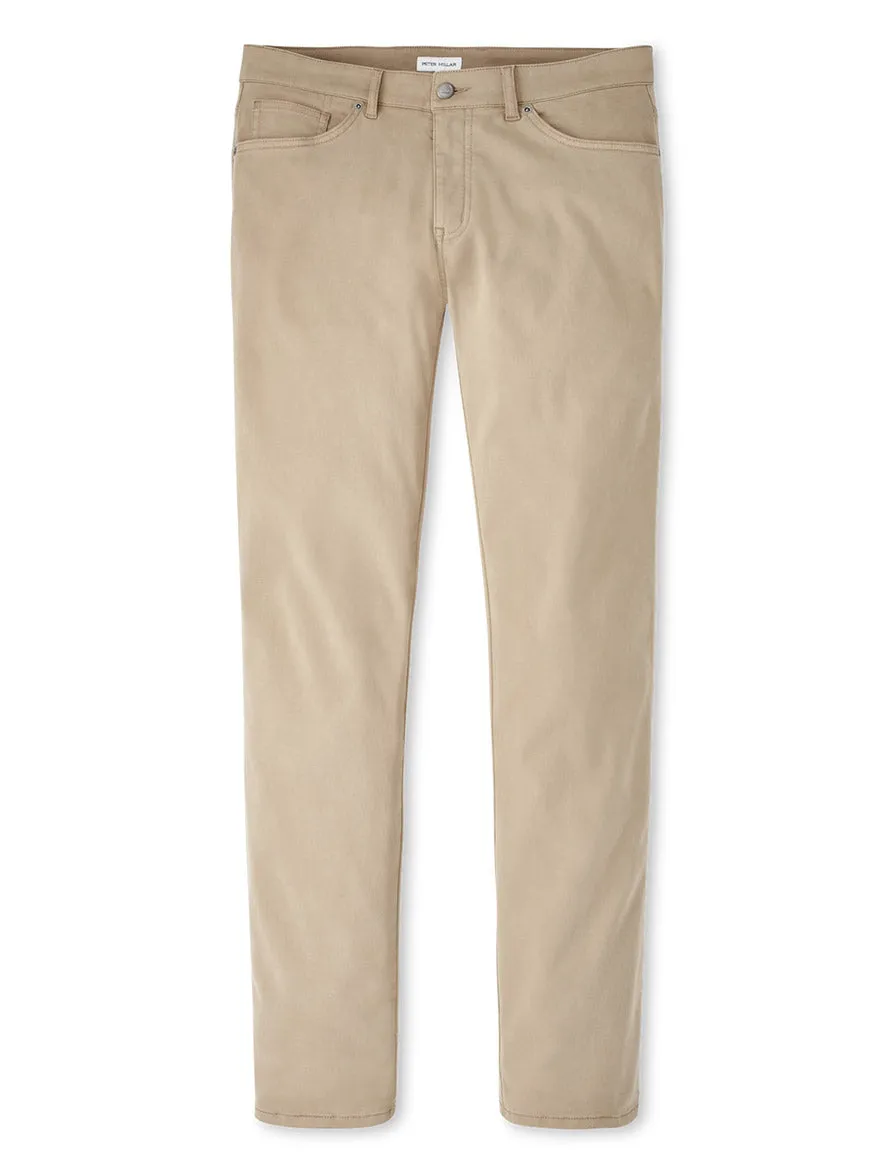 Peter Millar Signature Sateen Five-Pocket Pant in Grain