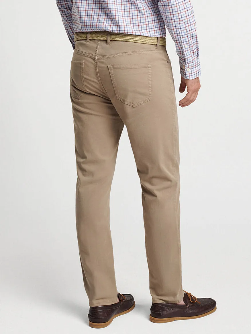 Peter Millar Signature Sateen Five-Pocket Pant in Grain