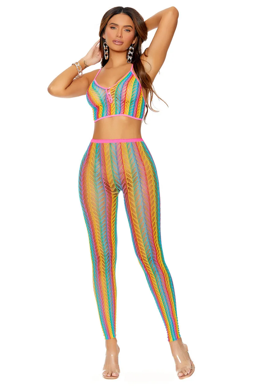 Rainbow Net Cami Set