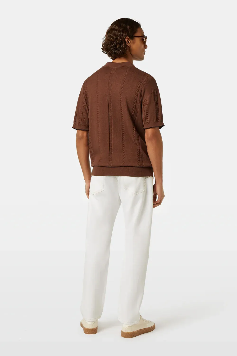 RELAXED FIT KNIT POLO Cold Brew