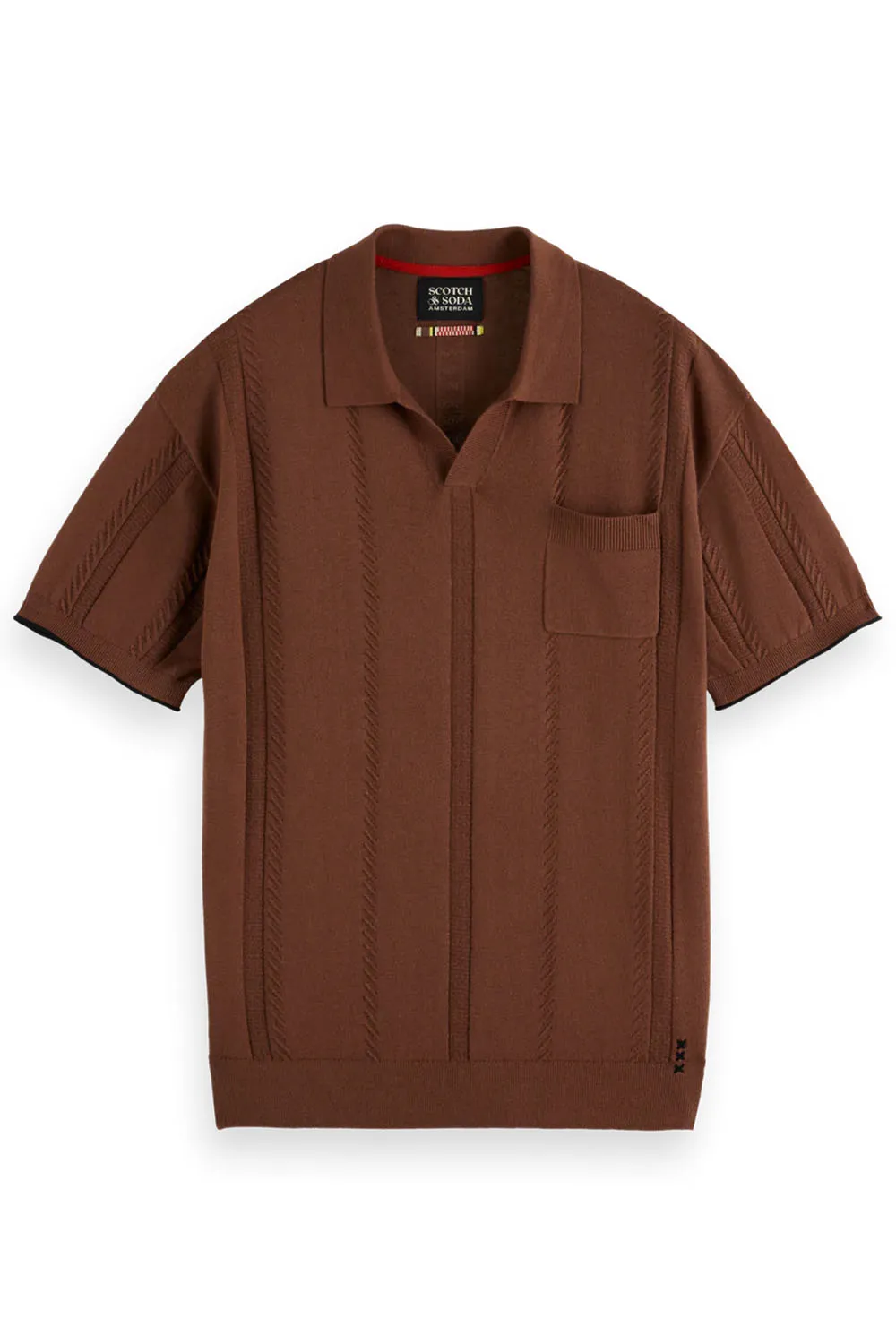 RELAXED FIT KNIT POLO Cold Brew