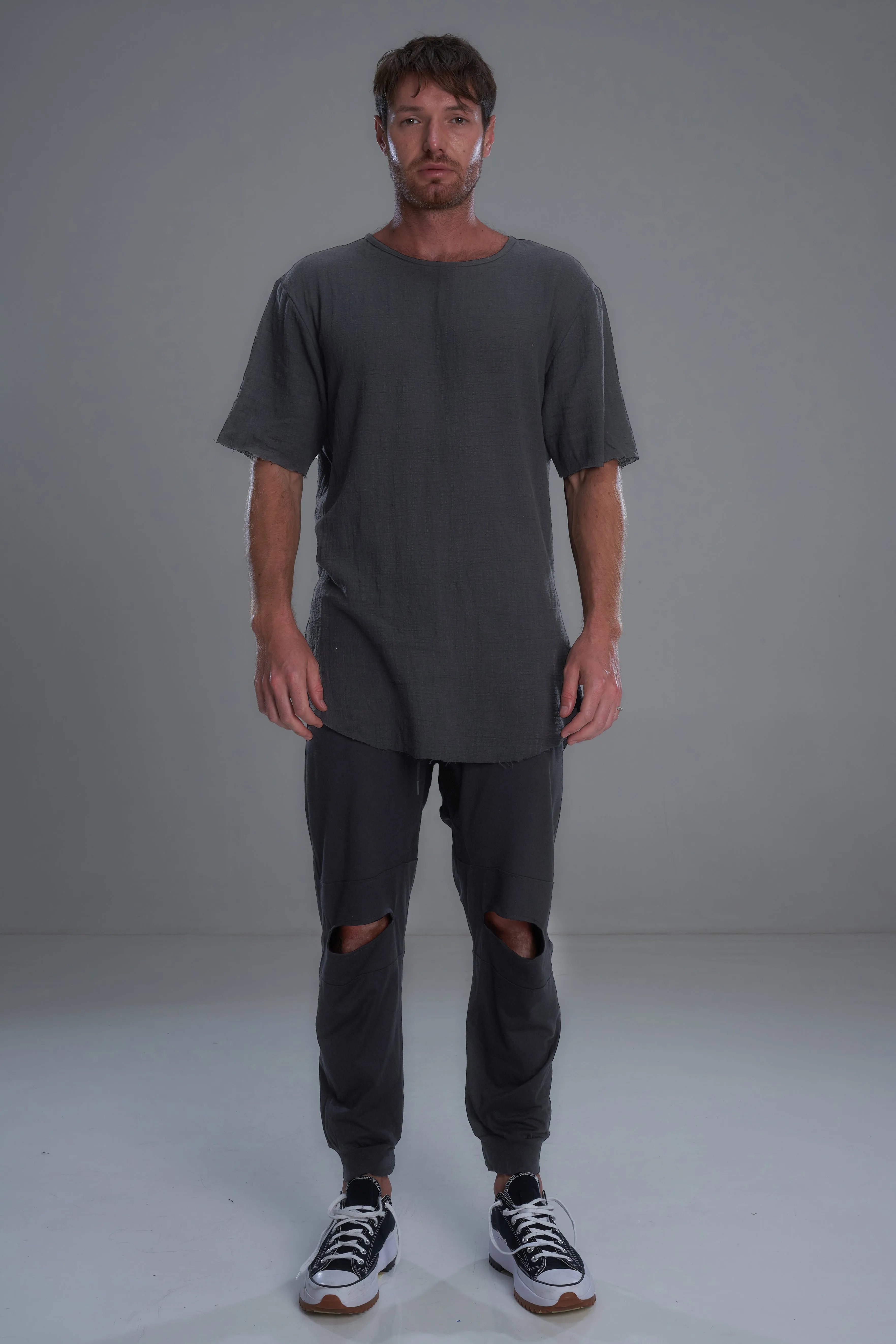 Split knee pants