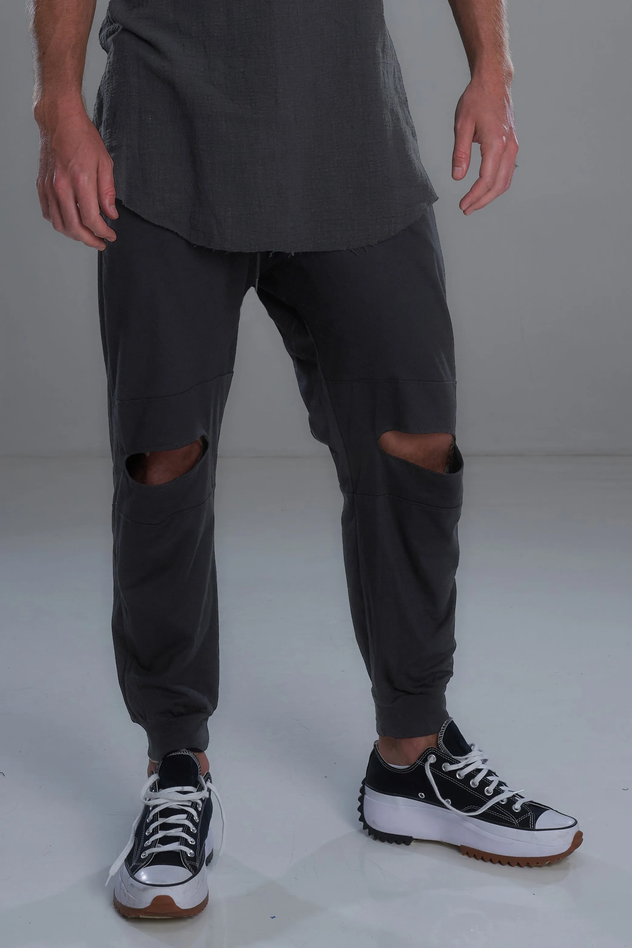 Split knee pants