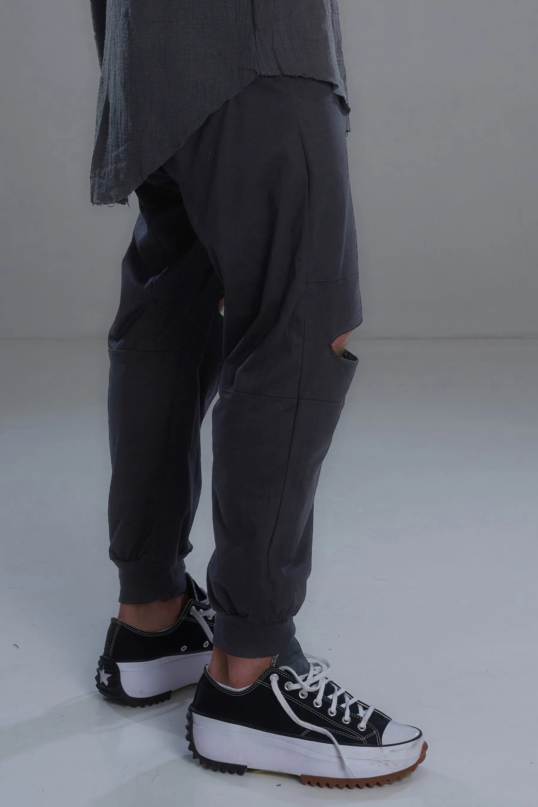 Split knee pants