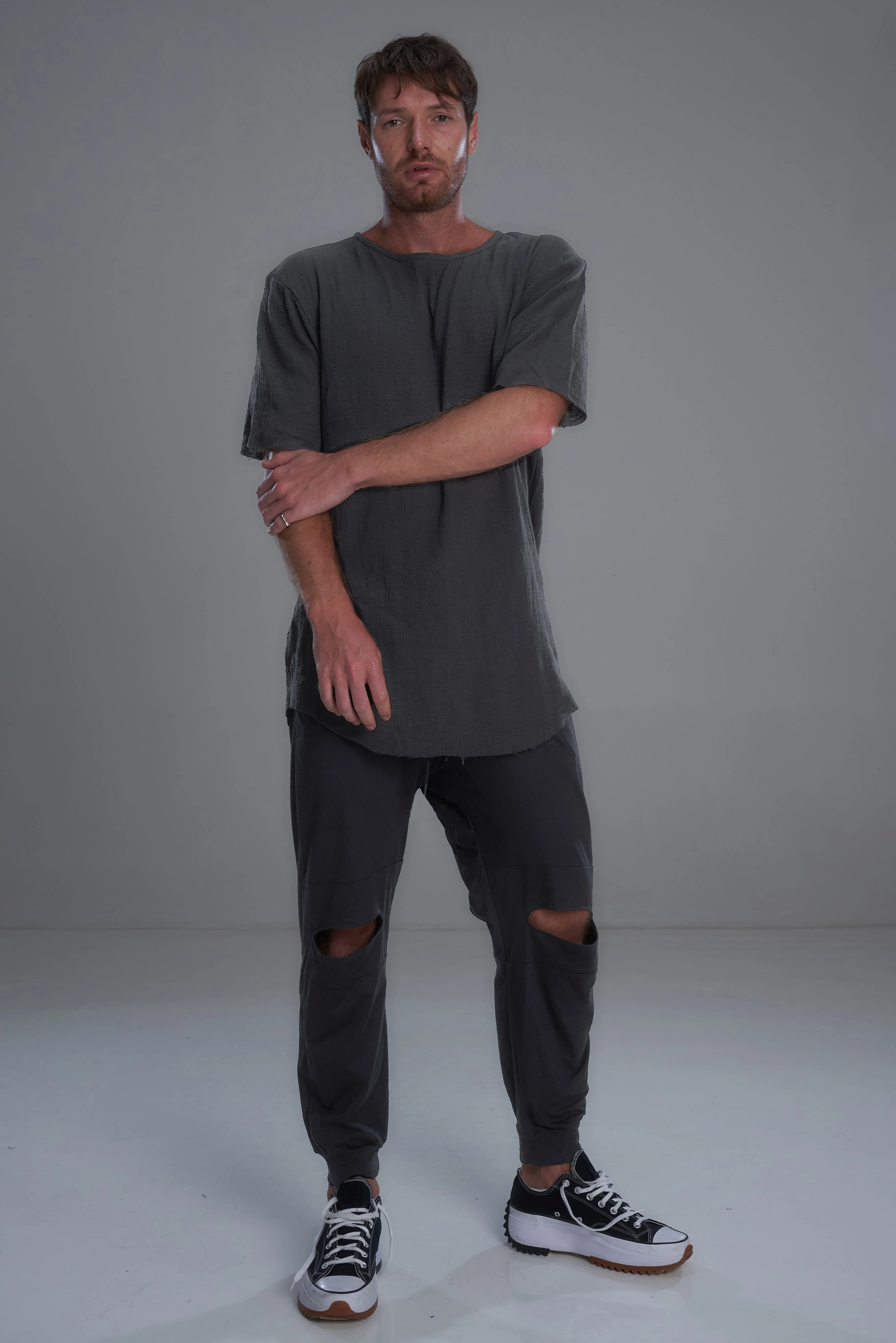 Split knee pants
