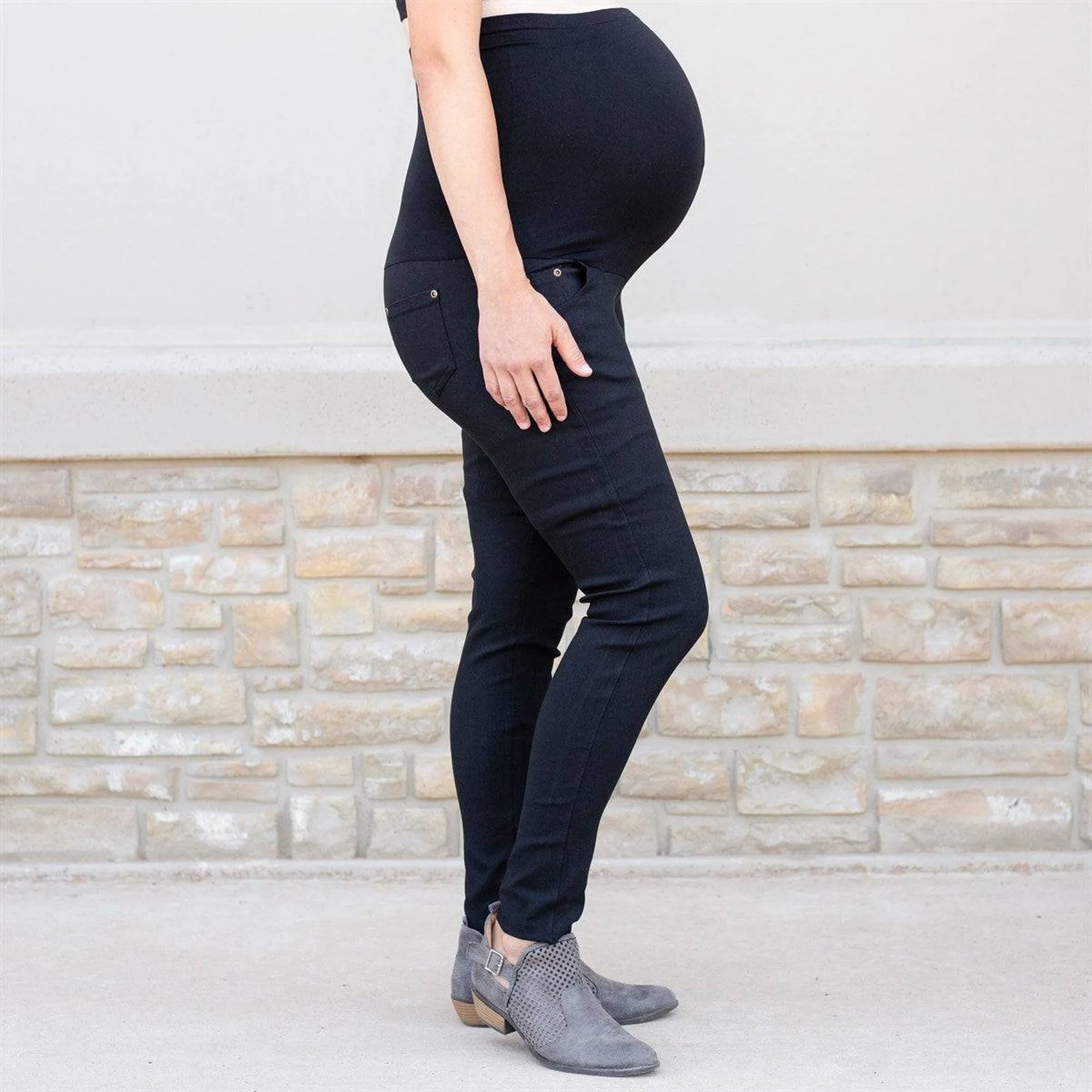 Twill Maternity Stretchy Jeggings