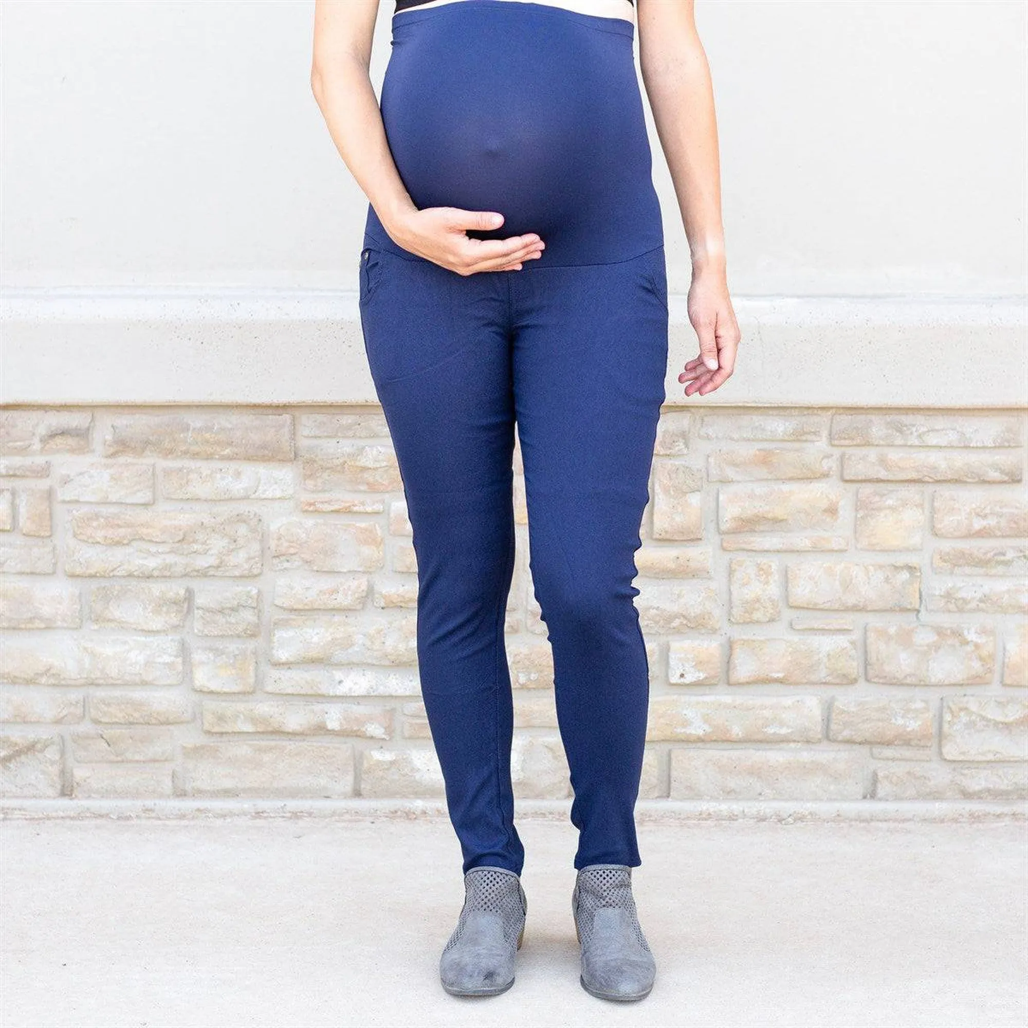 Twill Maternity Stretchy Jeggings