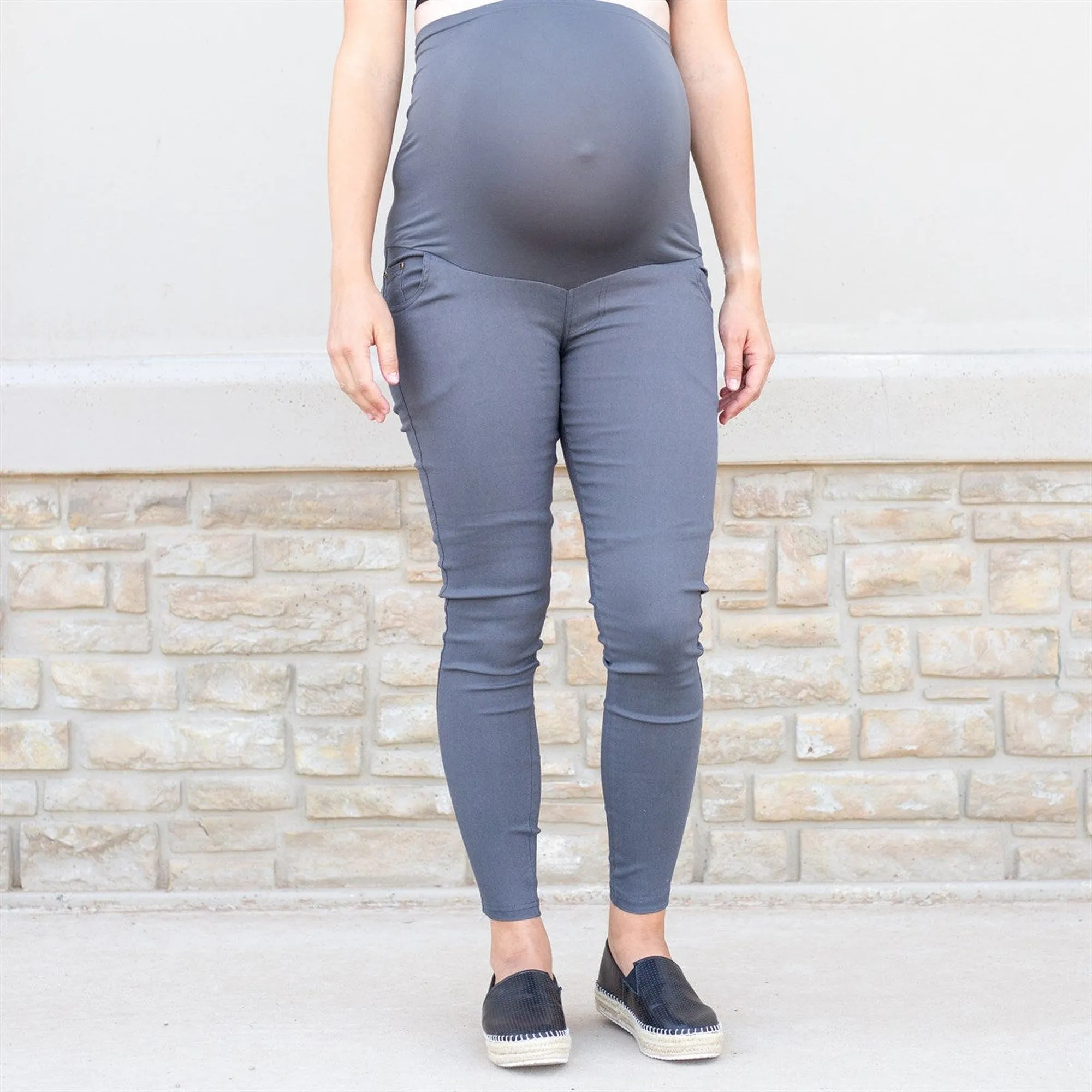 Twill Maternity Stretchy Jeggings