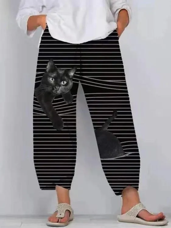 Women Casual Pants 3D Cartoon Animal Pattern Pants for Women