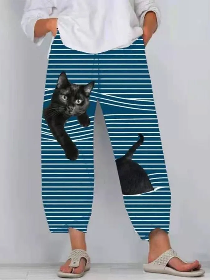 Women Casual Pants 3D Cartoon Animal Pattern Pants for Women