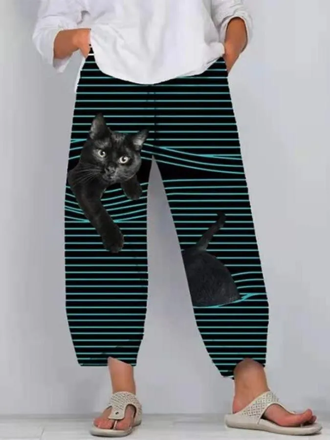 Women Casual Pants 3D Cartoon Animal Pattern Pants for Women