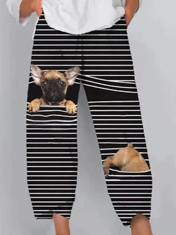 Women Casual Pants 3D Cartoon Animal Pattern Pants for Women