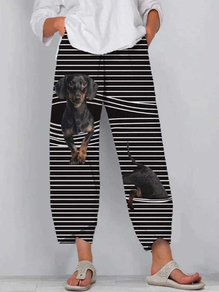 Women Casual Pants 3D Cartoon Animal Pattern Pants for Women