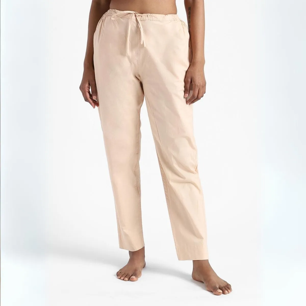 Women's Tapered Fit Kurti Pants | Breathable Fabric | Flesh Pink