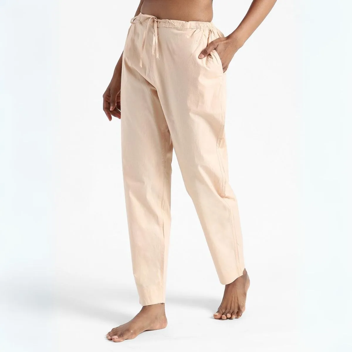 Women's Tapered Fit Kurti Pants | Breathable Fabric | Flesh Pink