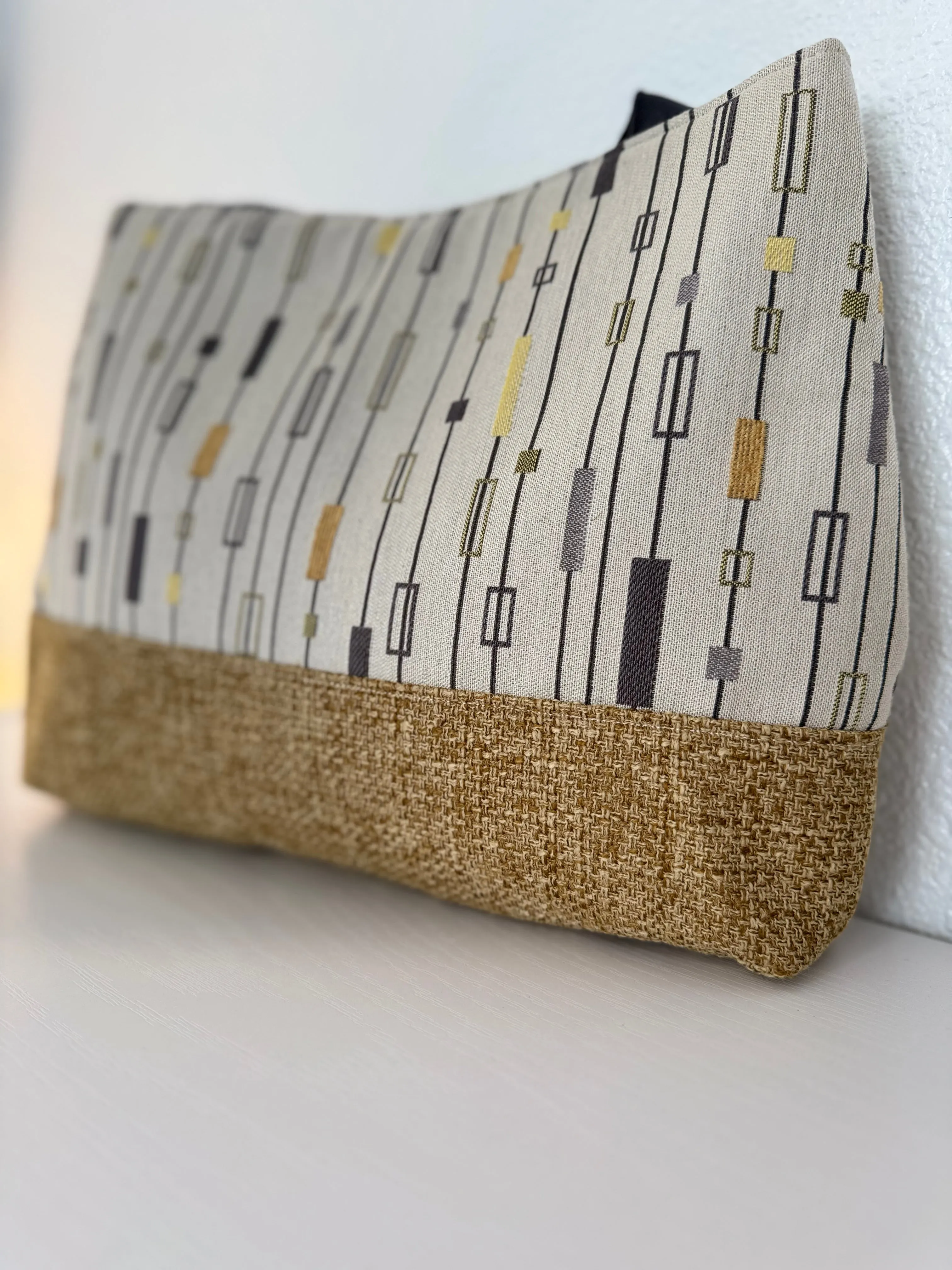 Yellow Gold and Grey Tapestry Handbag Purse Tote