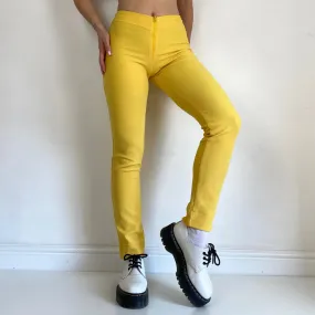Yellow Ribbed Leggings - XS