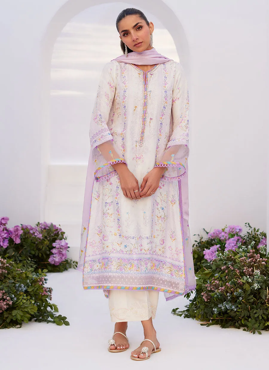 Zaza Prints '24 - Thistle Lilac Shirt And Dupatta